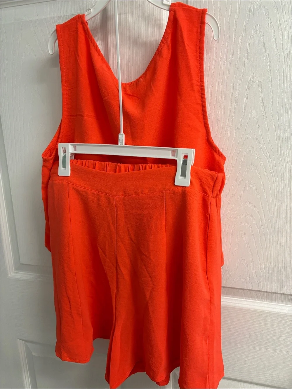 Coral Sleeveless Shorts Romper